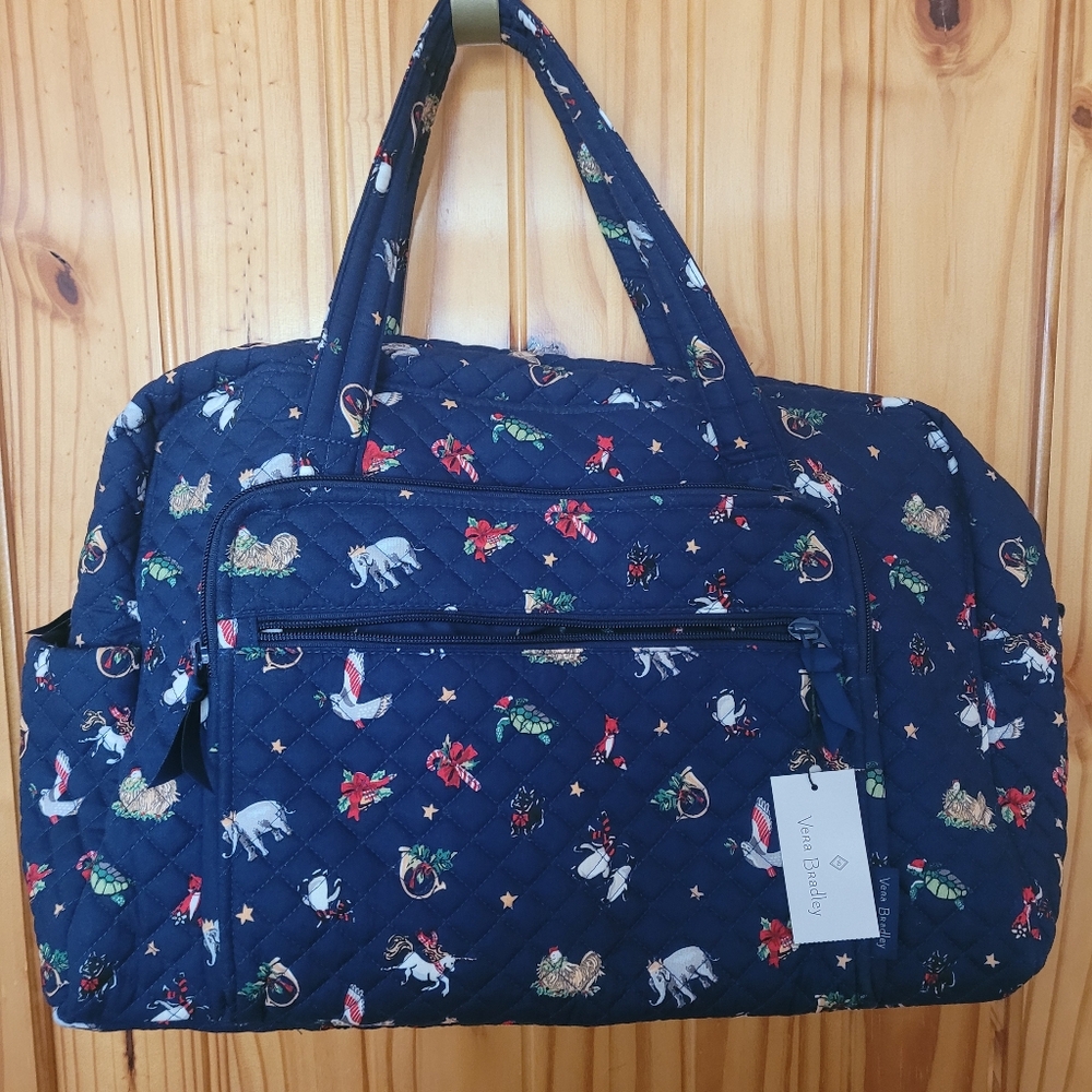 Vera Bradley Weekender Tote Snow Globe Motifs